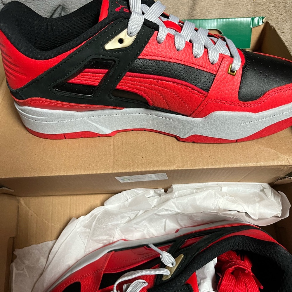 Puma Red and Black Athletic Sneakers